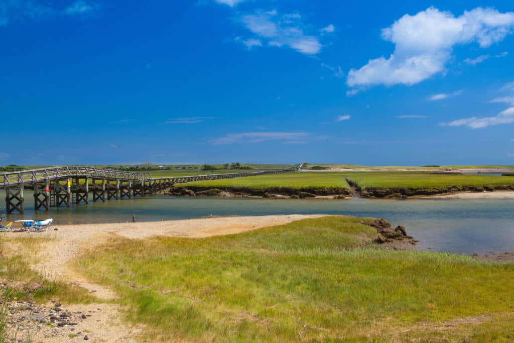 Famous walkway to the dunes.The walkway was destroyed by Hurricane Bob in 1991, but was rebuilt via private donations. In Sandwich, Cape Cod, Massachusetts, USA