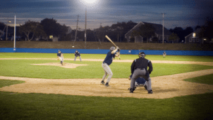 Cape Cod Baseball League shown baseball player on the baseball field  