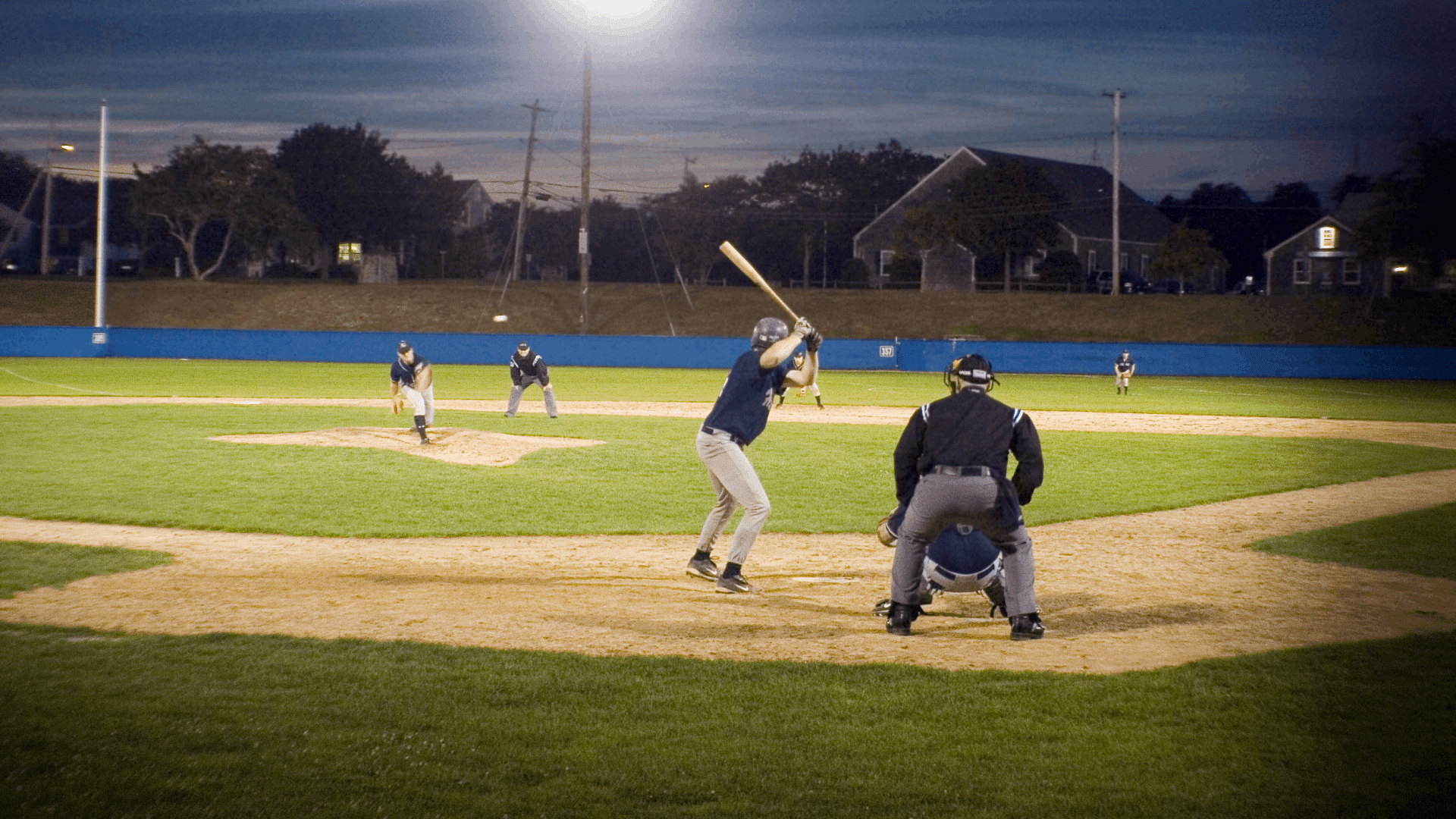 Cape Cod Baseball League shown baseball player on the baseball field