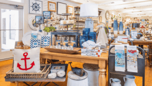 Interior photo of store with nautical gifts 