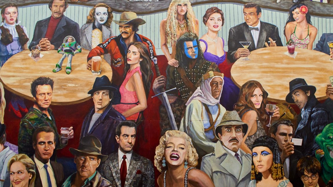 Mural of hollywood actors